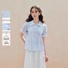 Женская рубашка INMAN 100% хлопок Синьцзян, французская полоска, вышивка, короткий рукав