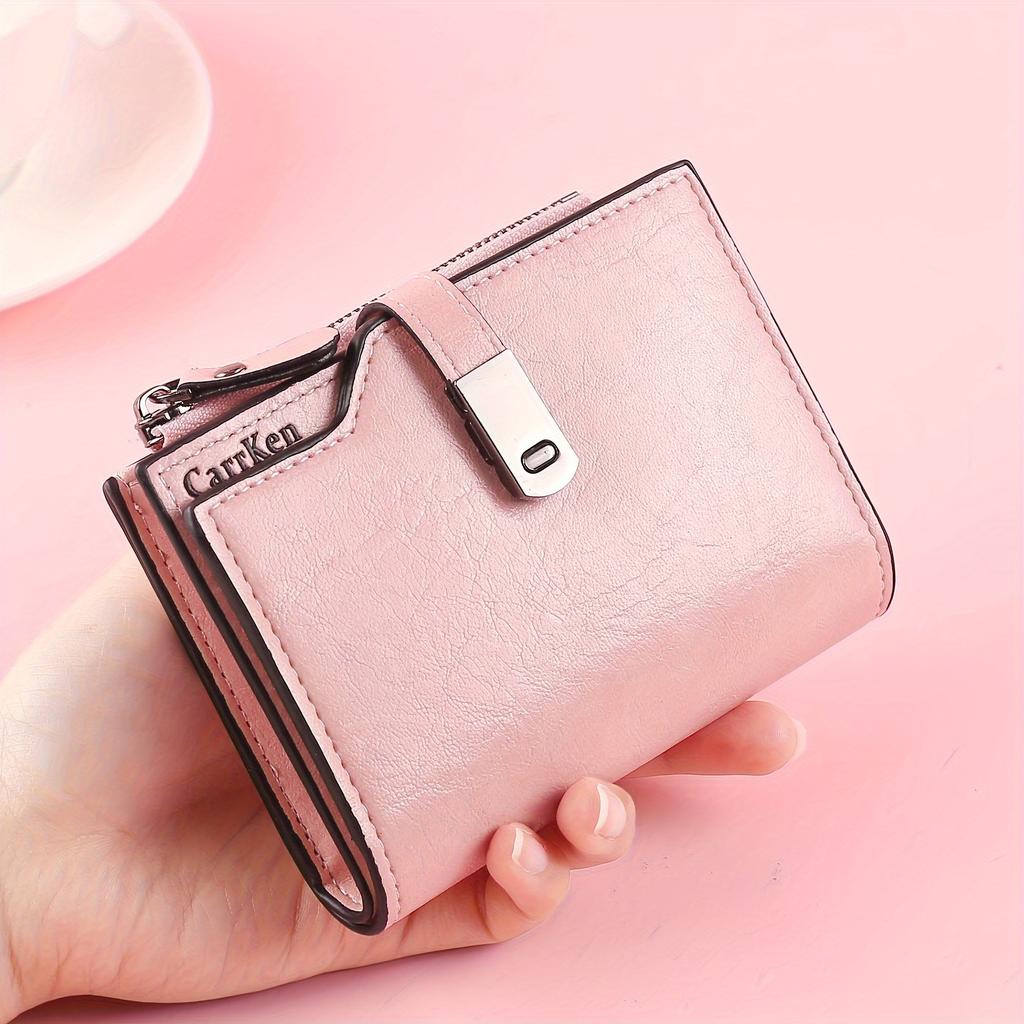 Мини-кошелек, многофункциональный держатель для карточек, сумка для документов с зажимом для денег, тройная сумка для карт, модный универсальный кошелек для монет на молнии