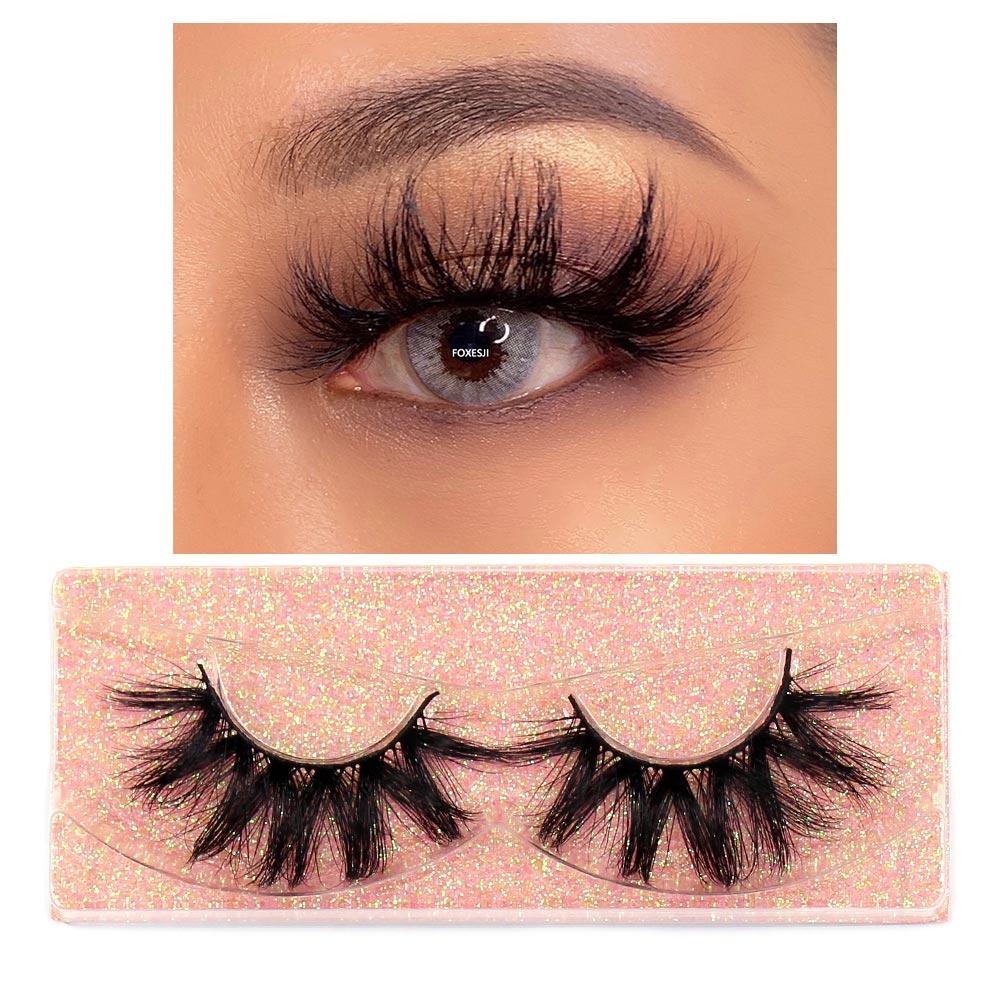 FOXESJI Eye Lashes 3D Mink False Eyelashes Fluffy Soft Natural Strip Mink Lashes Extension Volume Fake Eyelashes Thick Lash