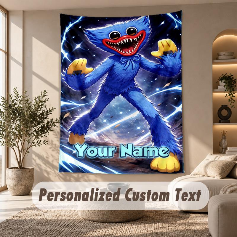 Poppy Playtime Tapestry, Personalized Custom Text, Wall Hanging Tapestry For Living Room Home Wall Decor