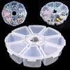 Round Beads Organizer Empty Storage Box Jewelry Container Nail Art Rhinestones Case 8 Grids