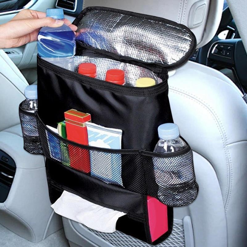 Сумка-органайзер на спинку сиденья автомобиля для хранения, сумка-органайзер на спинку сиденья автомобиля, моющаяся, устойчивая к пятнам, из ткани Оксфорд, сетчатые карманы для детей в путешествии