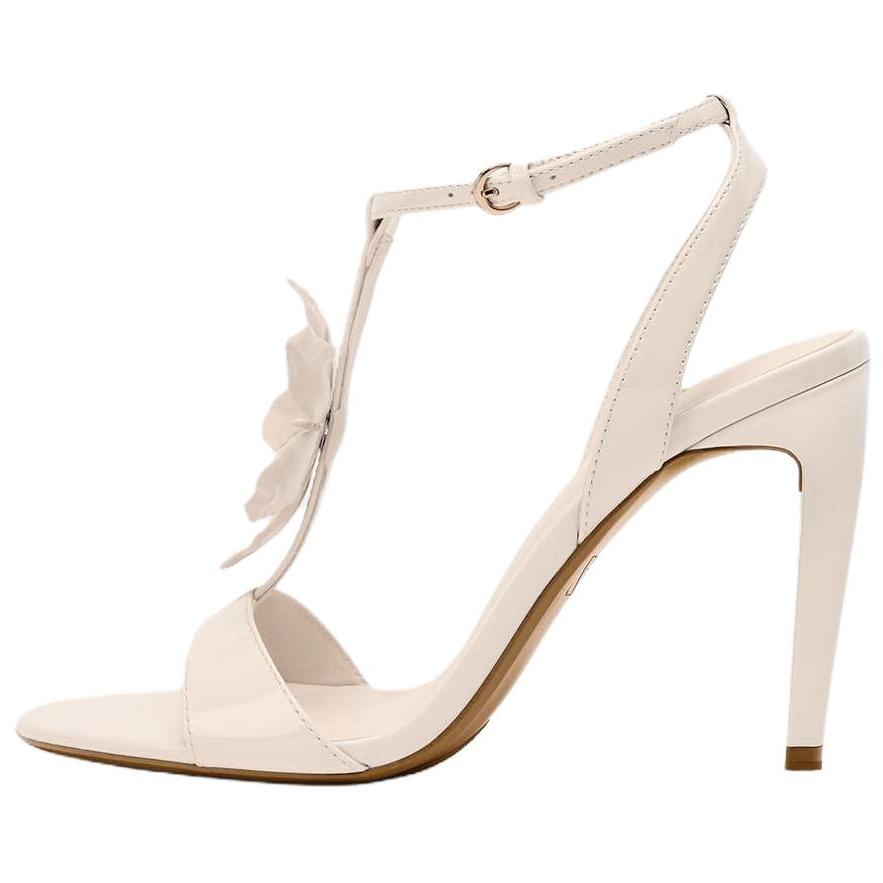 Zara Pu Elegant Open Toe Floral Decor Patent Effect High Heel Sandals 11Cm Women Sandals Pink 3317510604