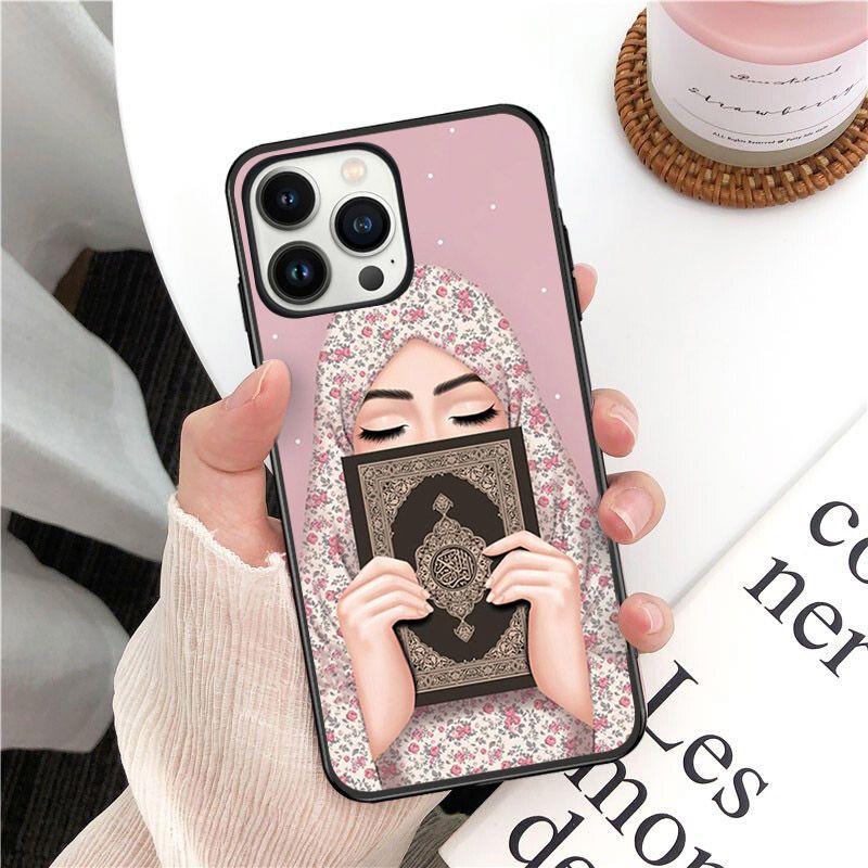 Hijab Girl Muslim Islamic Gril Eyes Arabic Phone Cover For Iphone 14pro 11pro 12 13pro Max 5s 6s Xs 7 8plus SE Xr 12mini Coque