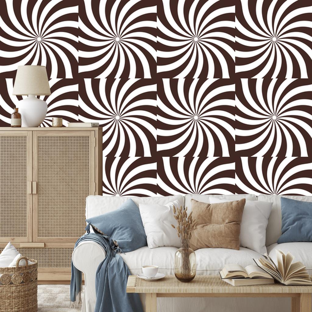 Hippie wallpaper background burgundy and white for living room and bedroom 50x1000