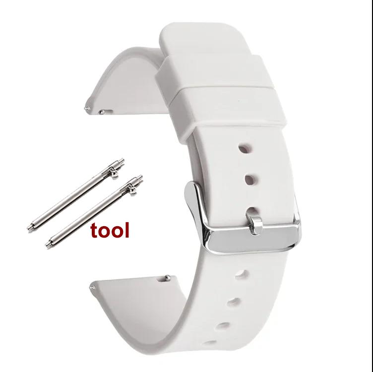 12/14/16mm 18mm 20mm 22mm 24mm Quick Release Silicone Strap Waterproof Rubber Wristband for Huawei GT2/GT3 Smart Watch Bracelet