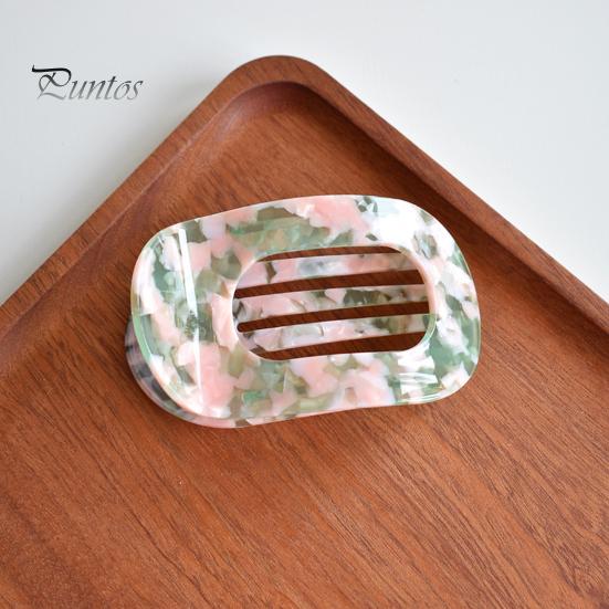 Women Hair Claw Flat Round Shape Strong Grip Bendable Teeth Curved Design Hair Clip Back Head Large Clip Hair Accessory