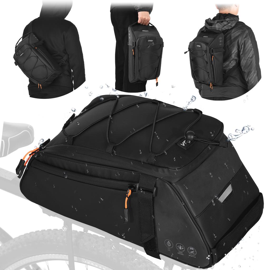 Сумка для велосипеда 3-в-1 Светоотражающая сумка для седла велосипеда Водонепроницаемая сумка для задней стойки велосипеда с плечевым ремнем