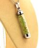 Stones and Minerals. Raw Peridot Necklace. 50 Mm Tube Model.