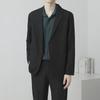 Men's Trendy Black Summer Drape Suit Jacket - Single-Breasted, Long-Sleeved for Teenagers