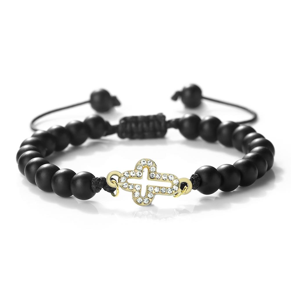 6mm Black Matte Bracelet Hollow Out Cross Pendant For Men And Women Catholic Christian Gothic Necklace Chain Unisex Jewelry Gift