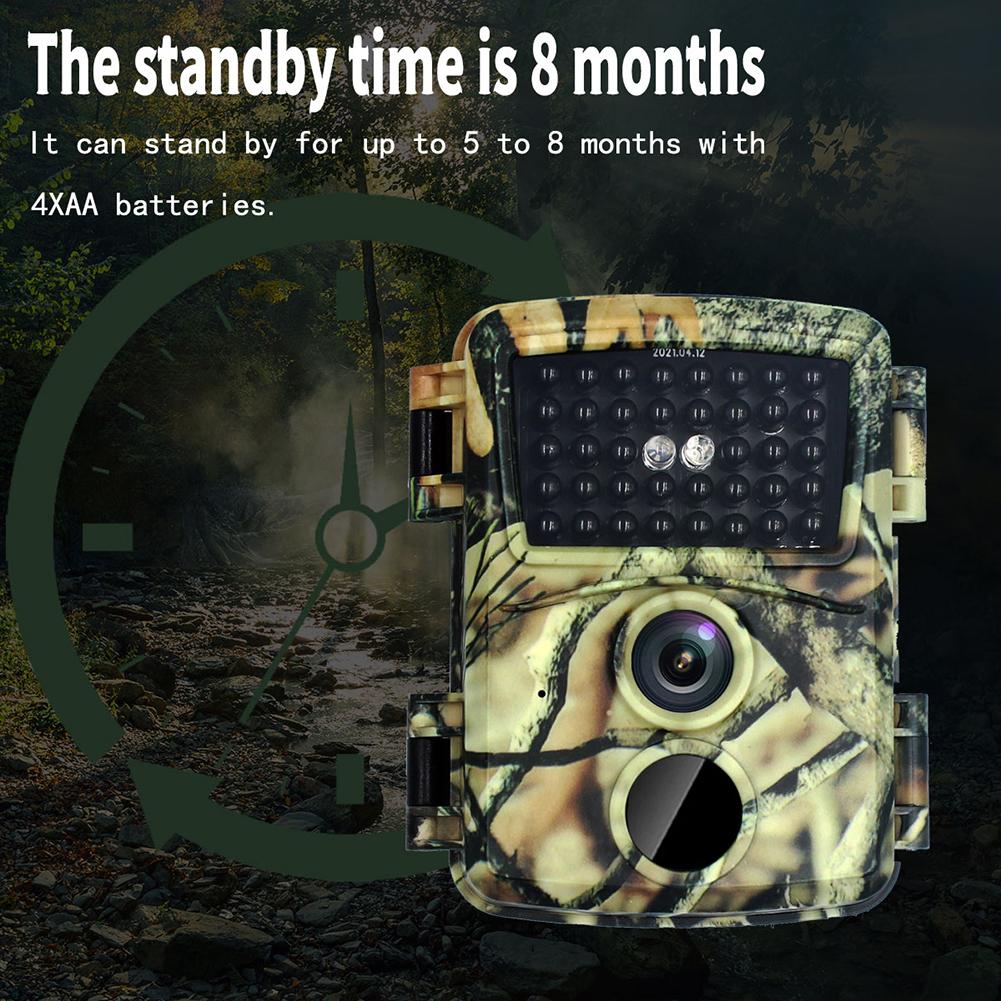 Pr600c Hunting Camera Hd 12mp Wildlife Trail Monitoring Camera Night Vision 0.8s Trigger Video Trail Camera Surveillance Camera