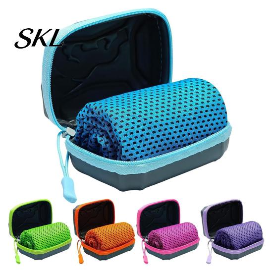 Fitness Cooling Cloth 1/5Pcs Towel with Carrying Case, Quick Dry Absorbent Ice for Quick-dry Workout Neck & Face, Breathable Chilly Sports, Gym, Yoga,