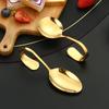 Посуда для сервировки из нержавеющей стали, ложка с изогнутой ручкой, золотая, для независимого питания в отеле, изогнутая, гостиничные принадлежности, ложка