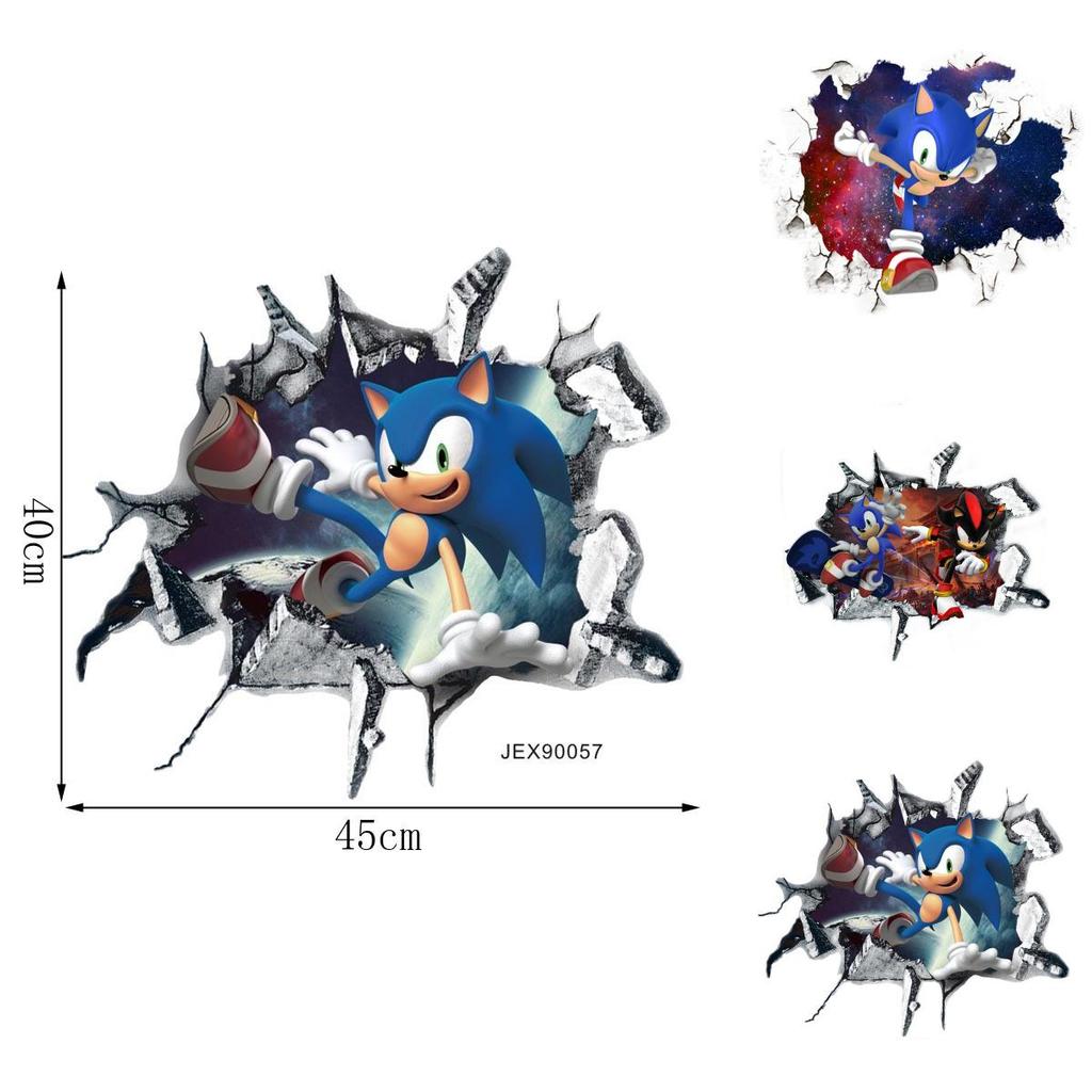 Sonic The Hedgehog Pvc Wall Decal Cartoon Graffiti For Childrens Room Decor