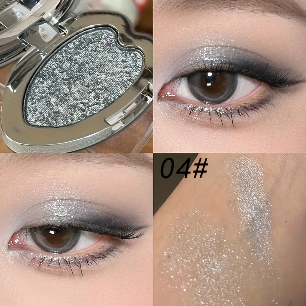 Herorange Heart-Shaped Highlighter Eyeshadow - Shimmer Glitter, Creamy Texture, Waterproof, Christmas Gift