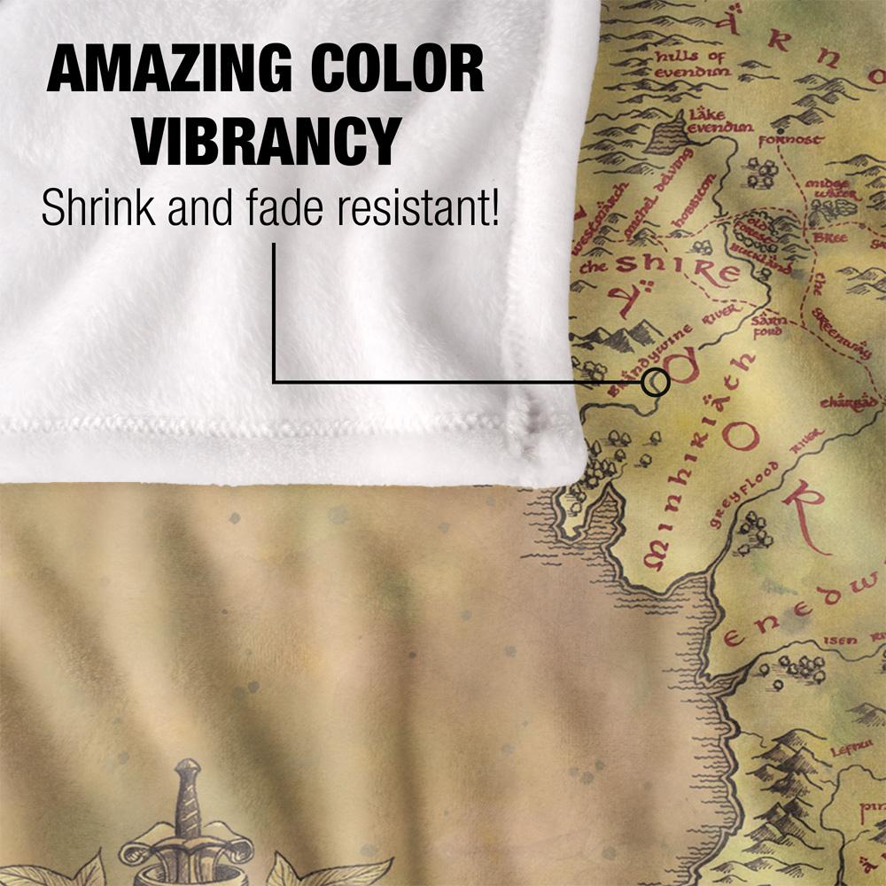 Lord Of The Rings Map of Middle Earth Silky Supersoft Blanket