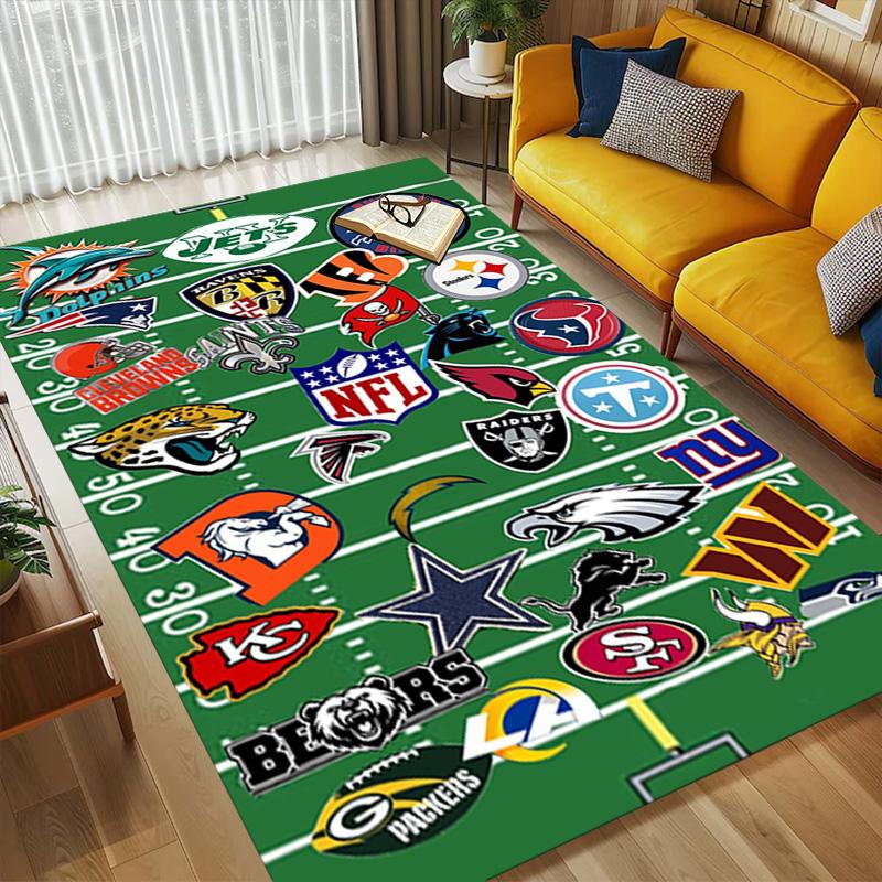 Nfl Teams Living Room Nonslip Area Rug Soft Carpet For Bedroom Game Playroom Sofa Office Home Decor Doormat Christmas Gift C10231