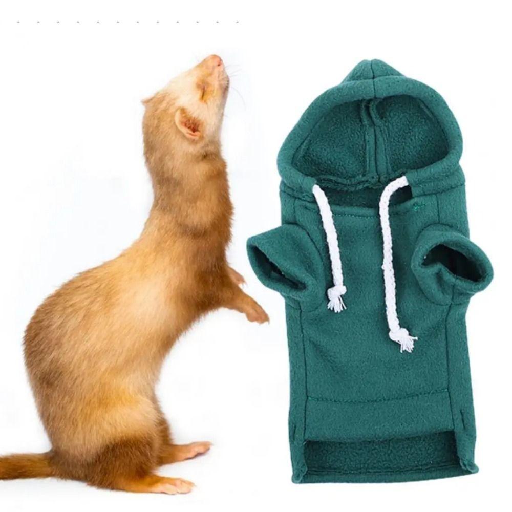 Мягкая толстовка для хорька Теплая одежда для хомяка для прогулок Костюм для наряжания хорька Теплое пальто для хорька Зима