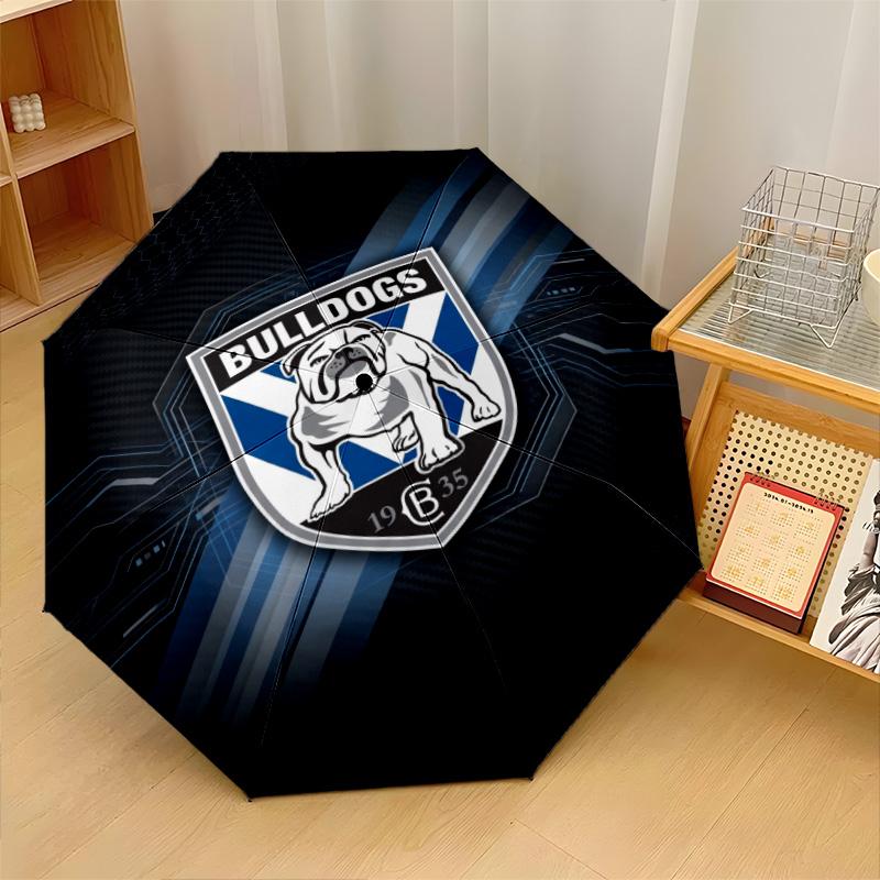 Canterbury-Bankstown Bulldogs Print Auto 8?Ribs Folding Umbrella Wind Resistant Lightweight Automatic Umbrella For Daily Travel