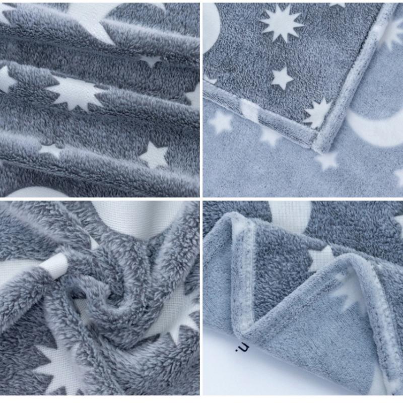 Плед светящийся в темноте, узор «Звезды галактики», мягкое уютное фланелевое флисовое одеяло для мальчиков и девочек, всесезонное серое подарочное одеяло для детей