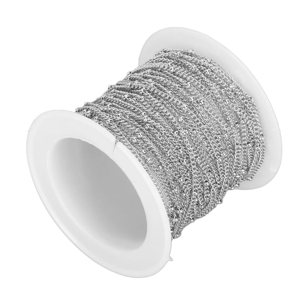 19,6 футов бисерная цепочка из нержавеющей стали для изготовления ювелирных изделий, сделай сам, звеньевая цепочка для ожерелья, браслета, браслета на ногу, стального цвета