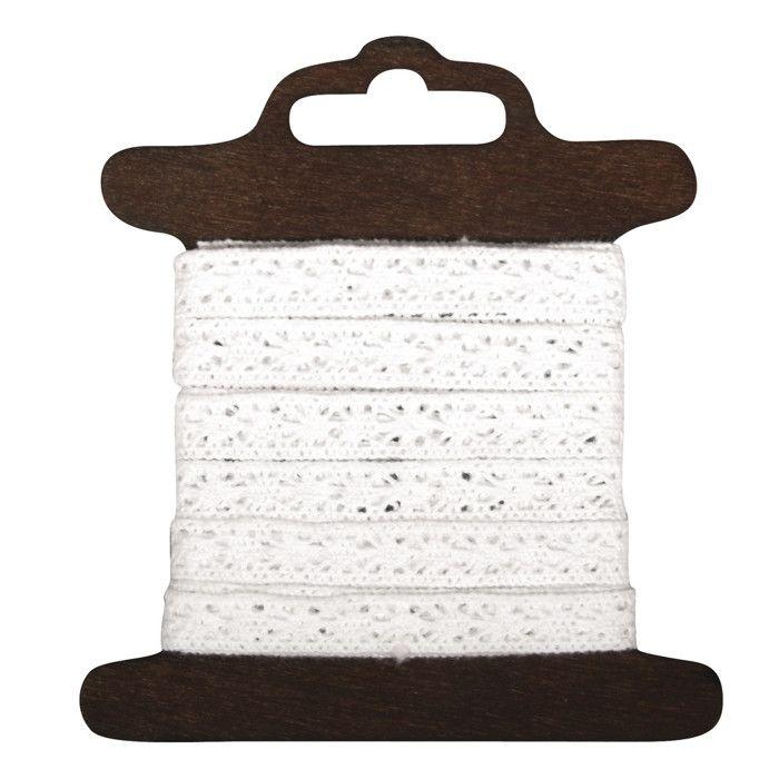 Ruban dentelle - RAYHER - Blanc - 1 cm - 3 m