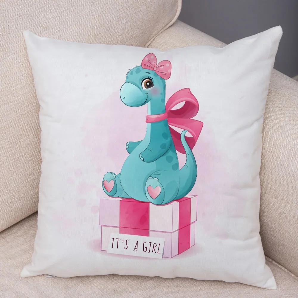 Чехол для подушки с изображением динозавра юрского периода, украшение, симпатичное животное, мягкая наволочка для детской комнаты, дивана, дома, автомобиля