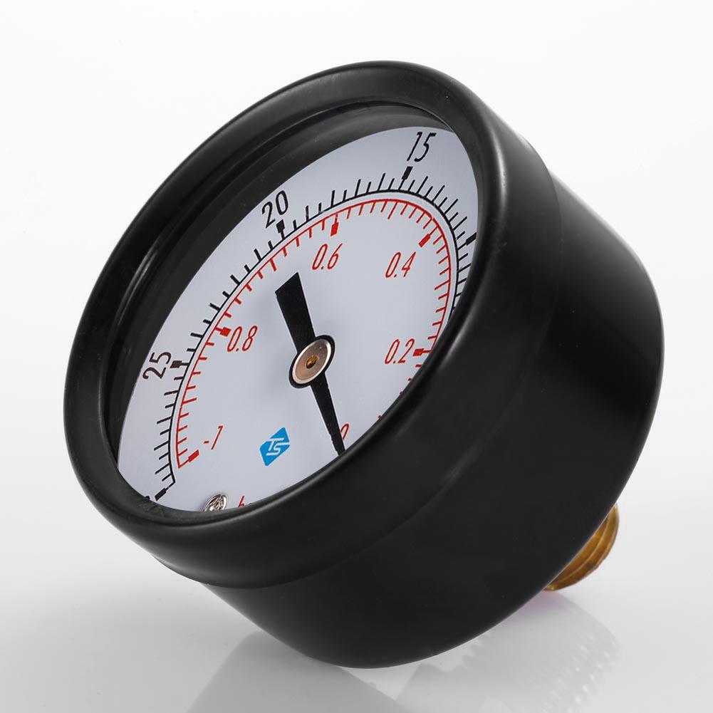 50mm Face Double Scale Pressure Gauge 0~-30nhg 0~-1Bar Vacuum Manometer Mini Dual Scale Dial Gauge Vacuum Pressure Meter