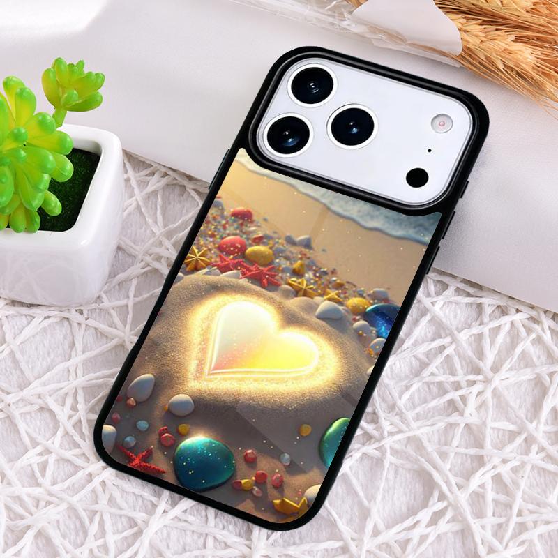 Чехол для телефона «Пляж Море Любовь» для iPhone 17 Air 16 15 11 12 14 13 Pro Max Ударопрочный чехол