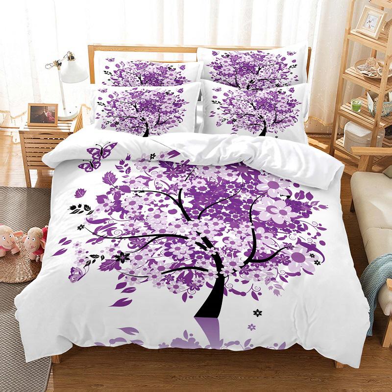 Пододеяльник с синим цветком размера Queen с наволочкой на молнии 3D комплект постельного белья с цветочным рисунком 3 шт. 2 шт. Полный комплект постельного белья King Twin Single Double Bed Thin