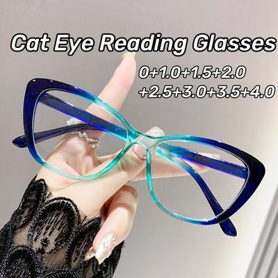 Женские очки для чтения в оправе «кошачий глаз», унисекс, мужские, анти-синий свет, очки для дальнего зрения, женские, новые модные очки для пресбиопии