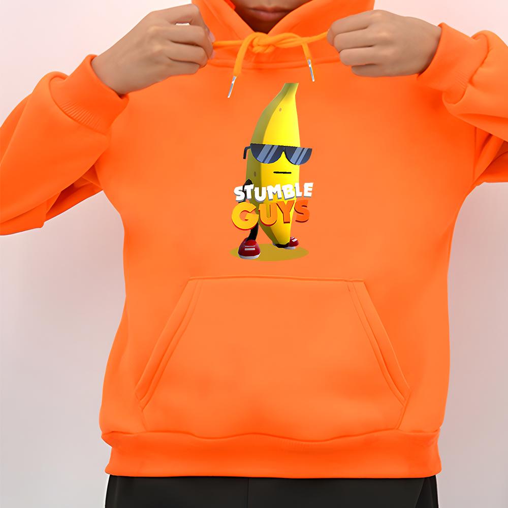Детские толстовки с капюшоном Stumble Guys с рисунком банана и аниме, повседневная флисовая толстовка y2k sudadera, детская одежда, одежда для мальчиков и девочек
