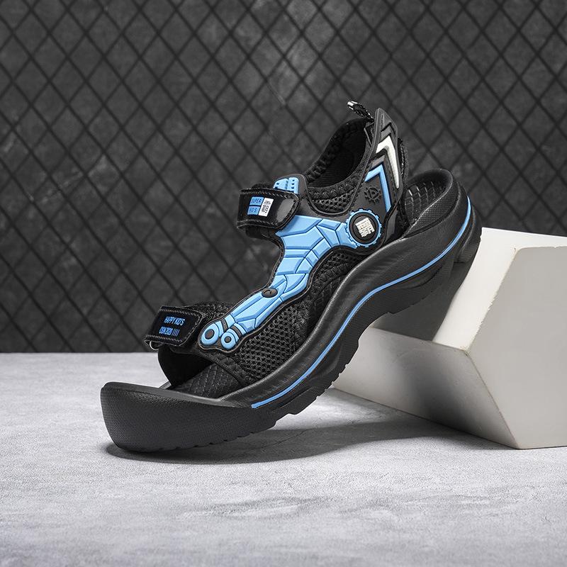 Boys' Non-Slip Sandals 2026 - Mech Style Closed-Toe Beach Shoes for Medium & Large Kids