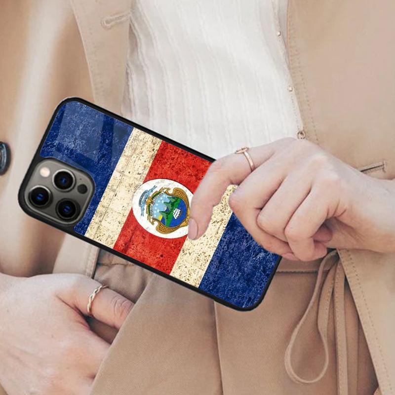 Чехол-книжка с магнитом для телефона Costa Rica Flag Funda для APPLE iPhone 17 Air 16 14 13 12 Pro Max 15 Plus Беспроводная зарядка с чехлом MagSafe