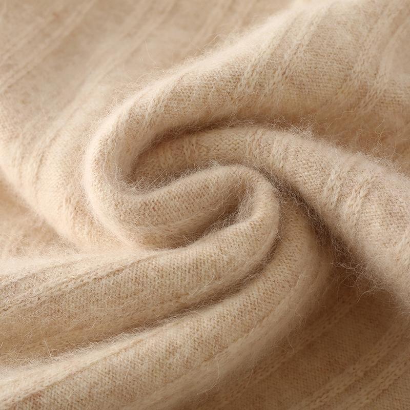 Женский кашемировый свитер Qinghe Cashmere 30% кашемир 30% норка 30% шерсть 10% нейлон Женский осенне-зимний плотный кашемировый пуловер Мягкий и теплый