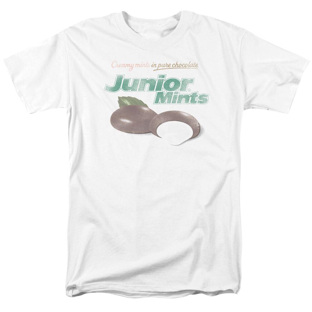 26 Junior Mints Логотип Футболка Мужская Лицензированная Мятно-шоколадная Конфета Белая Унисекс Футболка