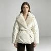 French large lapel imitation fox fur collar cotton clothes women's winter small man waist thickened warm pie to overcome cotton clothes