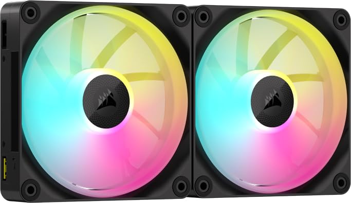 CORSAIR iCUE LINK LX140 RGB Стартовый комплект 140мм PWM Вентилятор для корпуса ПК Двойная световая петля Двойной комплект Черный CO-9051028-WW