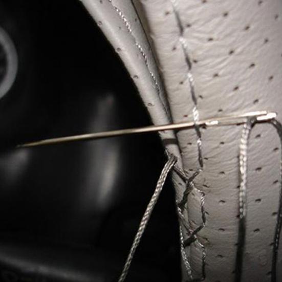 DIY Soft Faux Leather Car Auto Steering Wheel Cover with Needle and Thread