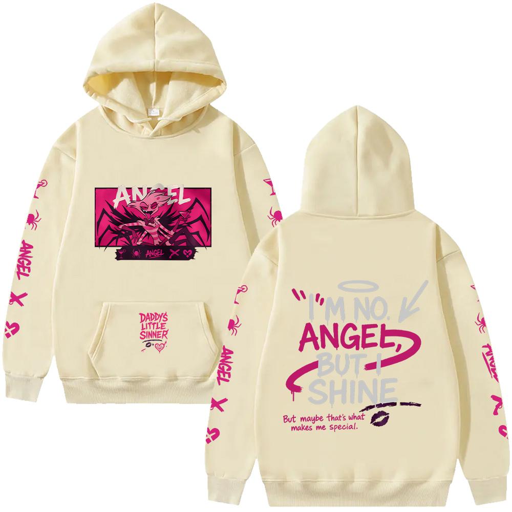 Худи Angel Dust Hazbin Hotel Харадзюку Аниме Пуловеры Демонкор Унисекс Уличная одежда Милый Дерзкий Имп Подарок для Фаната Одежда в стиле стритвир