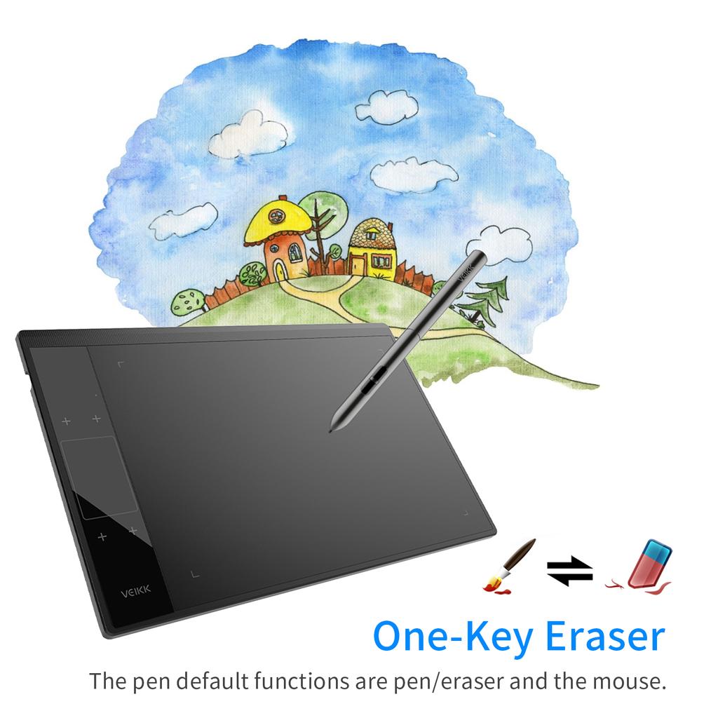 VEIKK A30 Graphics Drawing Tablet 10 X 6 Inch Large Active Area Smart Gesture Touch-Control 8192