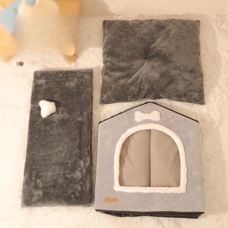 Можно разобрать и помыть серый домик для питомца, собачью будку, кровать для собаки, будку для питомца, универсальную палатку для кошки, собачью будку, кровать для собаки, домик для питомца Four Seasons