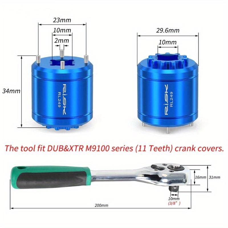 2 в 1 велосипедный инструмент для снятия крышки шатуна DUB для XTR M9100, инструмент для снятия винта каретки, набор ключей с трещоткой 3/8 дюйма