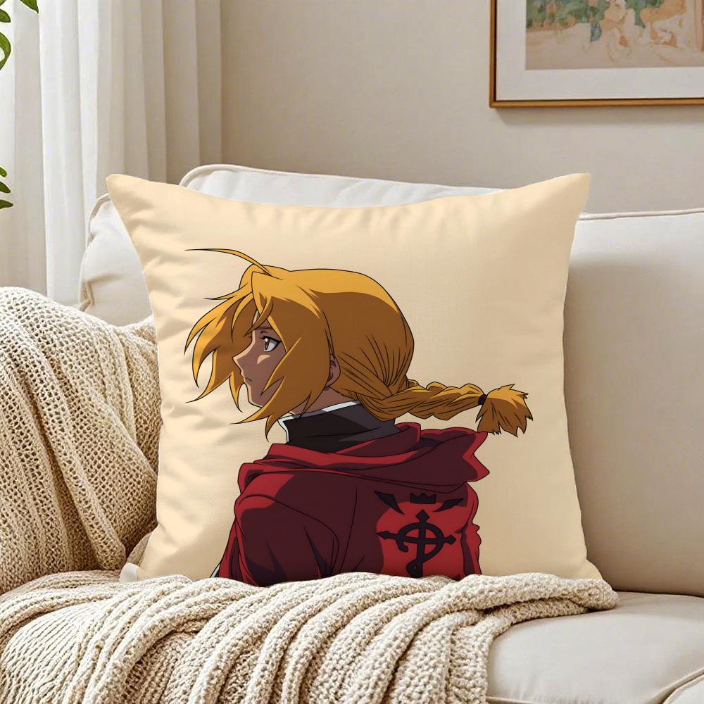 Anime Adventure FFullmetal AAlchemist Cushion Cover Pillowcase Antidustmite living Room Sofa Decor Cushion Room