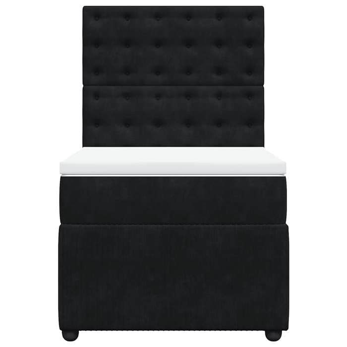 Maison Exclusive - Sommier à lattes de lit avec matelas Noir 90x200 cm Velours