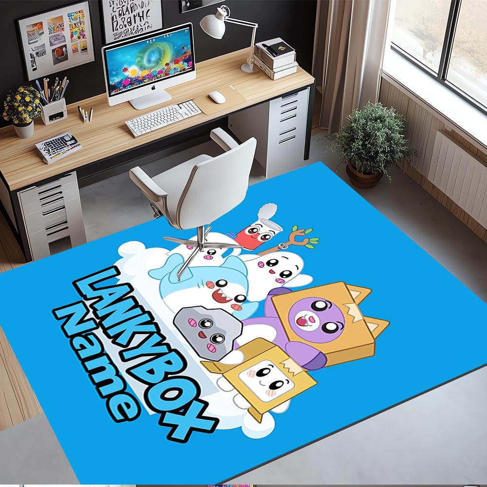 Custom Name LankyBox Printed Carpet,Rug for Office Chair Living Room Bedroom Kitchen Room Decor Gifts.
