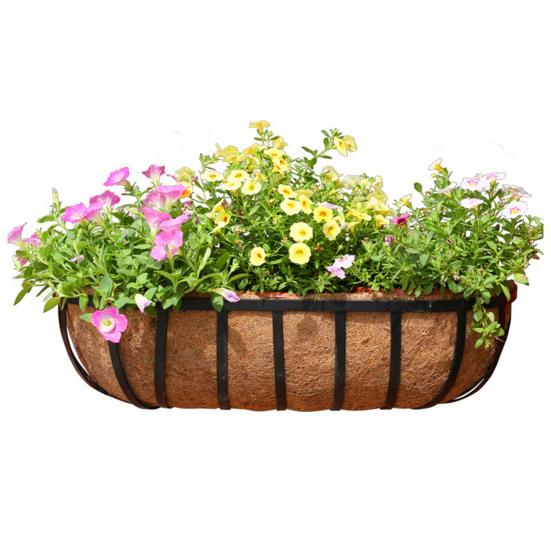 36/48-дюймовая цветочная корзина с вкладышем из кокосовой койры, прямоугольная складная дышащая настенная подвеска для цветочного горшка, корзина для растений, корыто для цветов, вставка из коврика из кокосового волокна