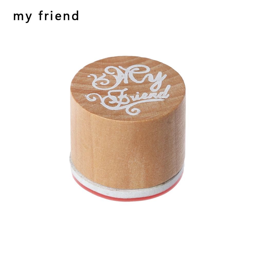 1PC Wooden Stamp Love/Thank You/For You Blessing Greeting Words Letter Stamp DIY Scrapbooking Cards Decor Handmade Wood Stamp