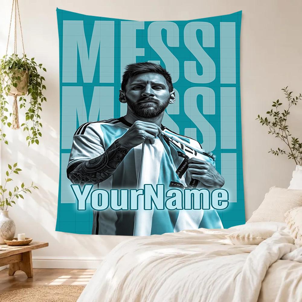 Messi Custom name Tapestry Customizable Wall Tapestry Easy to Hang Suitable for Office Wall Four Seasons Decor Gift for Travel Home Birthdays